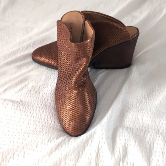 Lucky Brand LK- LARSSON Bronze Leather Mule/ Clog Size 7.5 - Picture 10 of 12